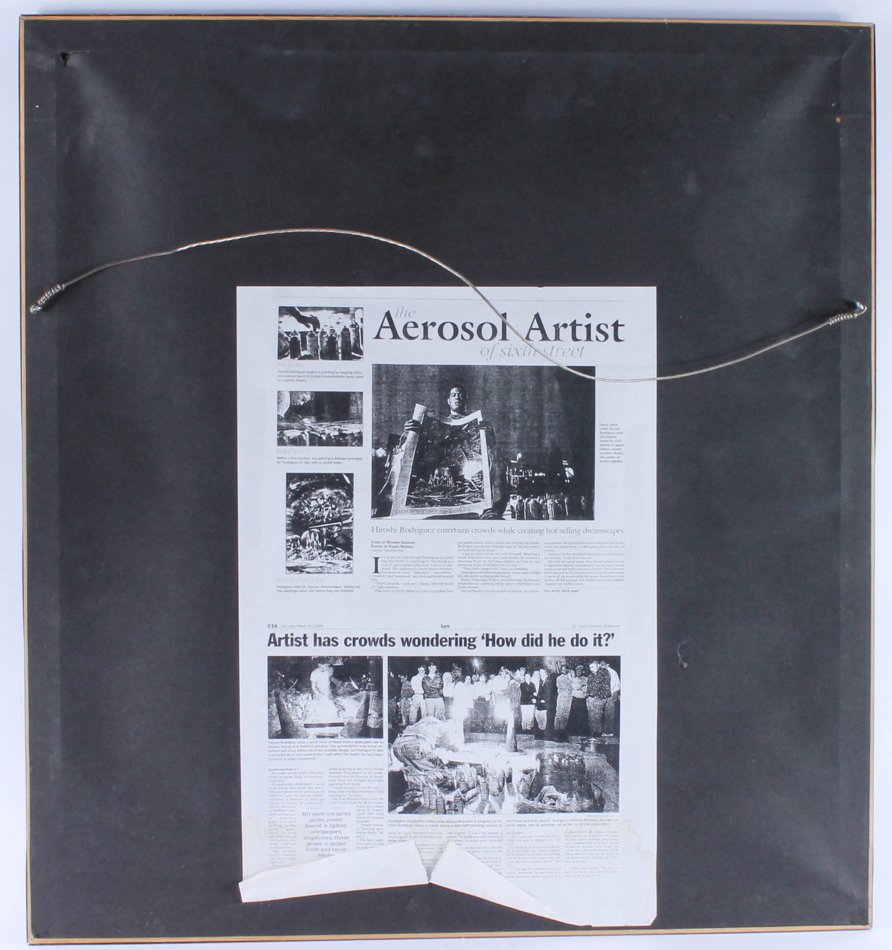 Framed Hiroshi Rodrguez Airbrushed Painting on Paper