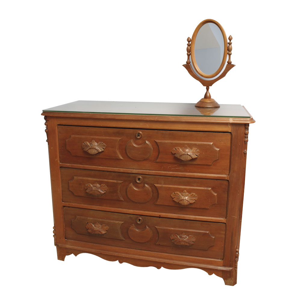 Late 19th Century Victorian Dresser With Mirror