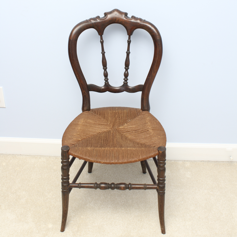 Rush-Seat Mahogany Side Chair