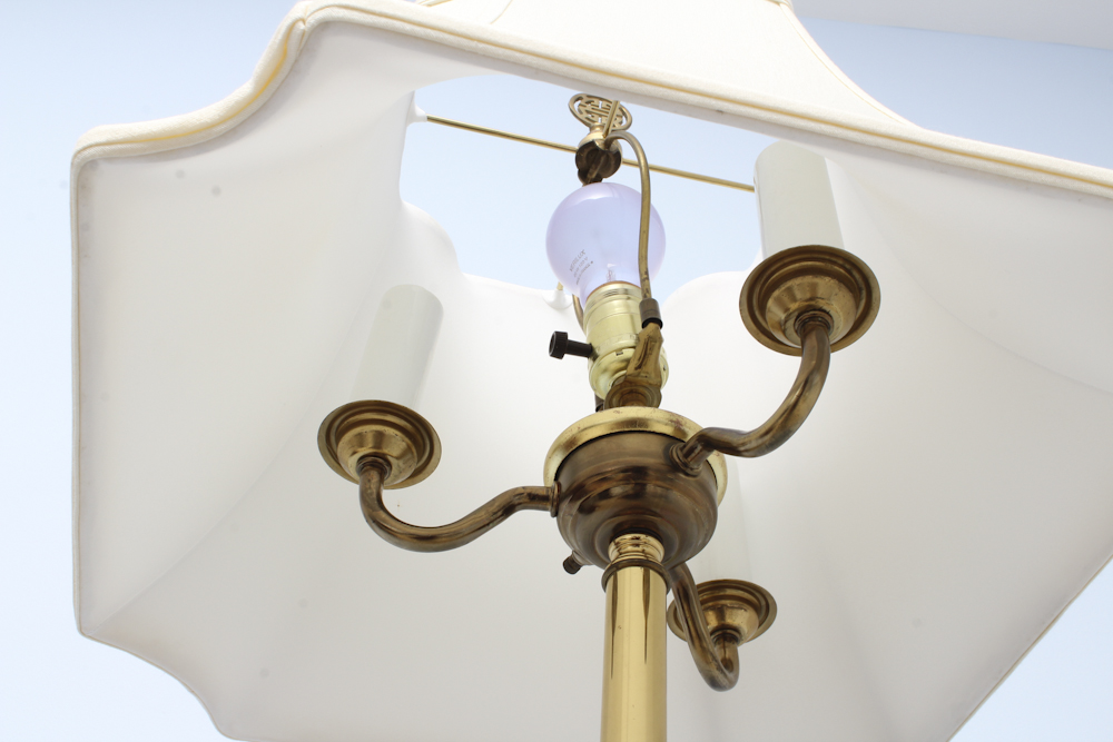 Gold Tone Candelabra Floor Lamp