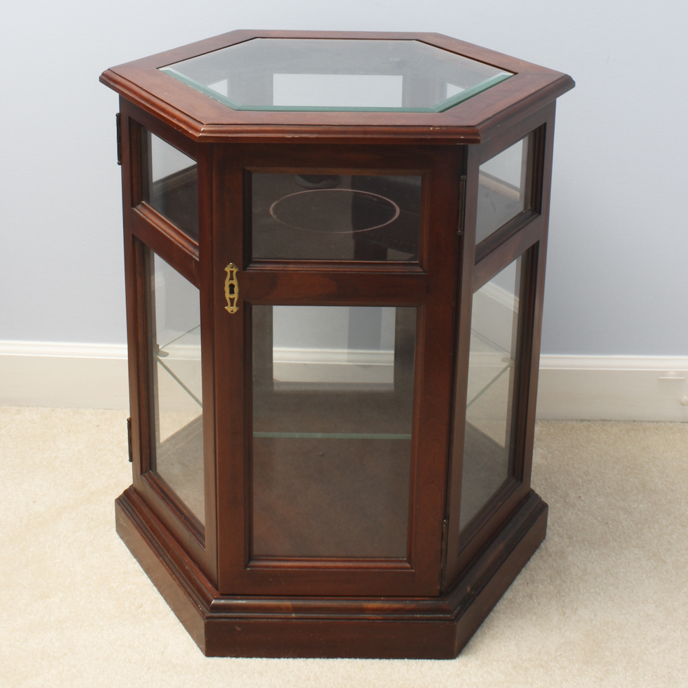 Hexagonal Curio End Table