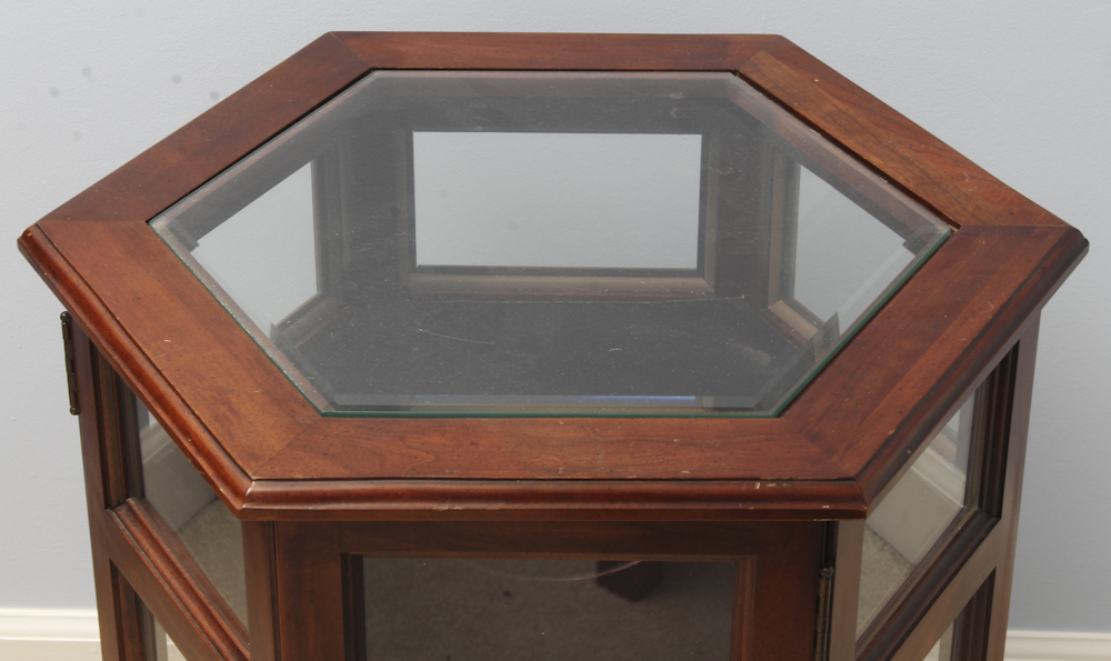 Hexagonal Curio End Table