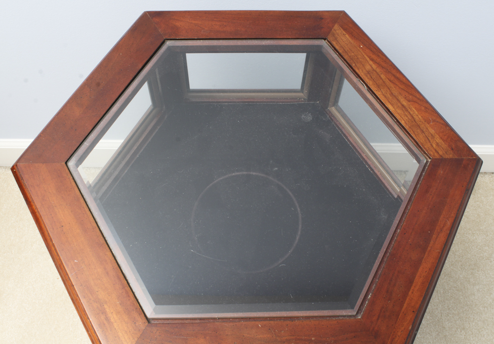 Hexagonal Curio End Table