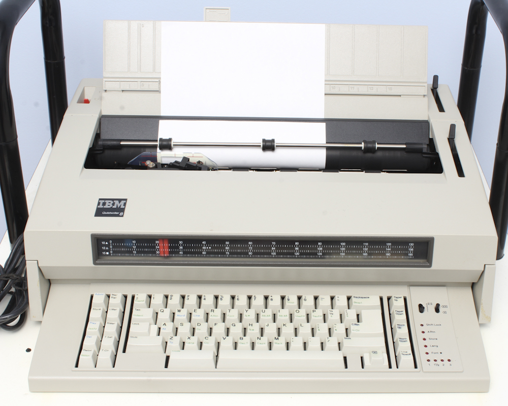 Metal Cart With IBM "Quietwriter 8" Typewriter Circa 1991