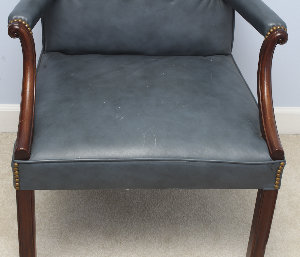 Vintage Leatherette Library Chair