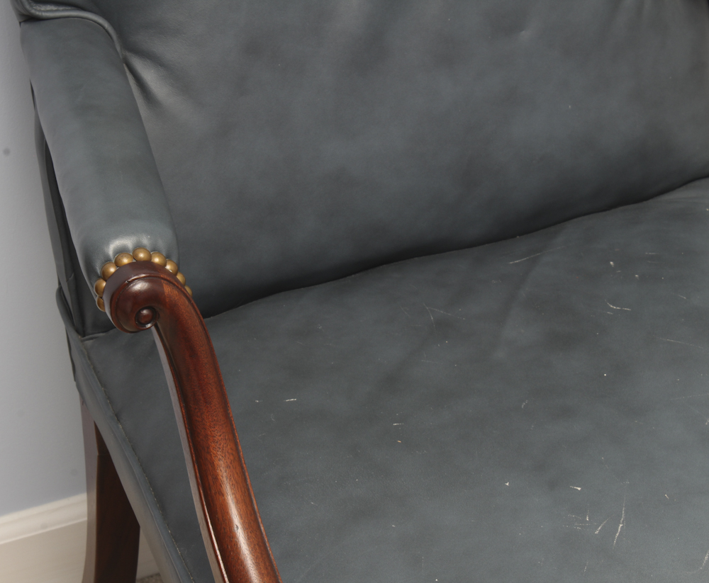 Vintage Leatherette Library Chair