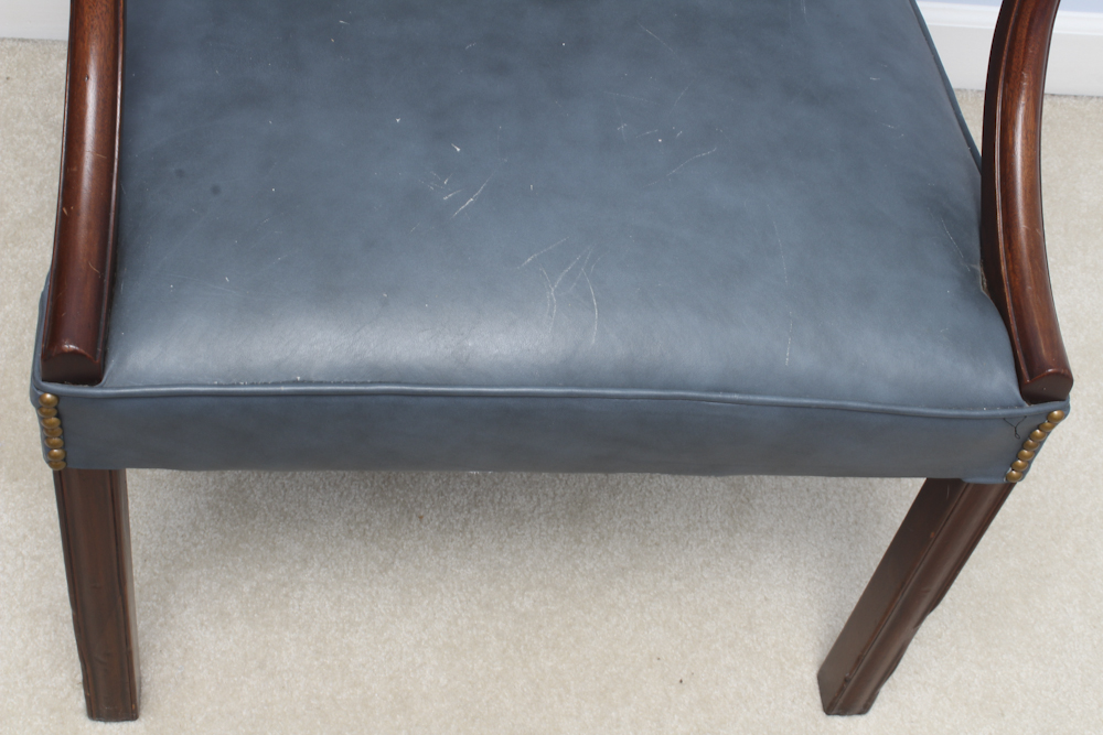 Vintage Leatherette Library Chair