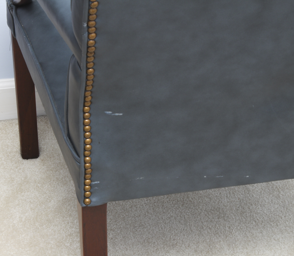 Vintage Leatherette Library Chair