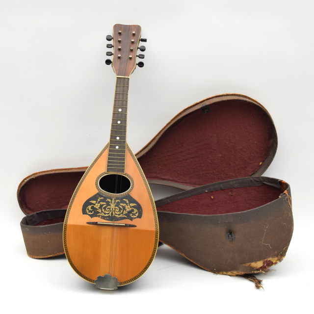 Antique Bowlback Mandolin and Case