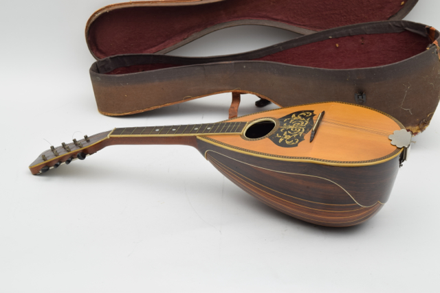 Antique Bowlback Mandolin and Case