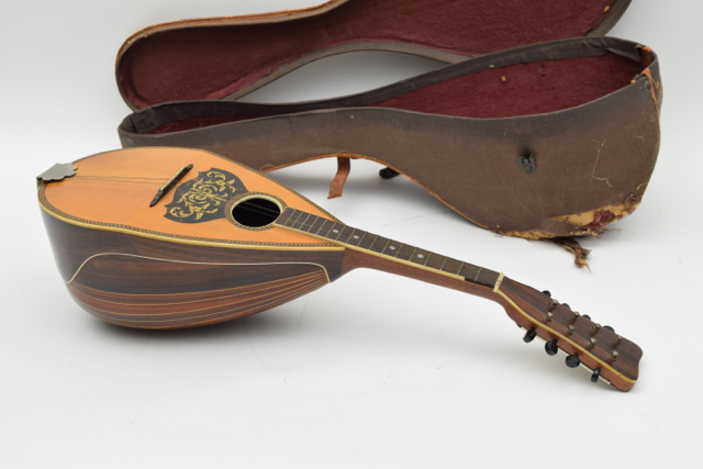 Antique Bowlback Mandolin and Case
