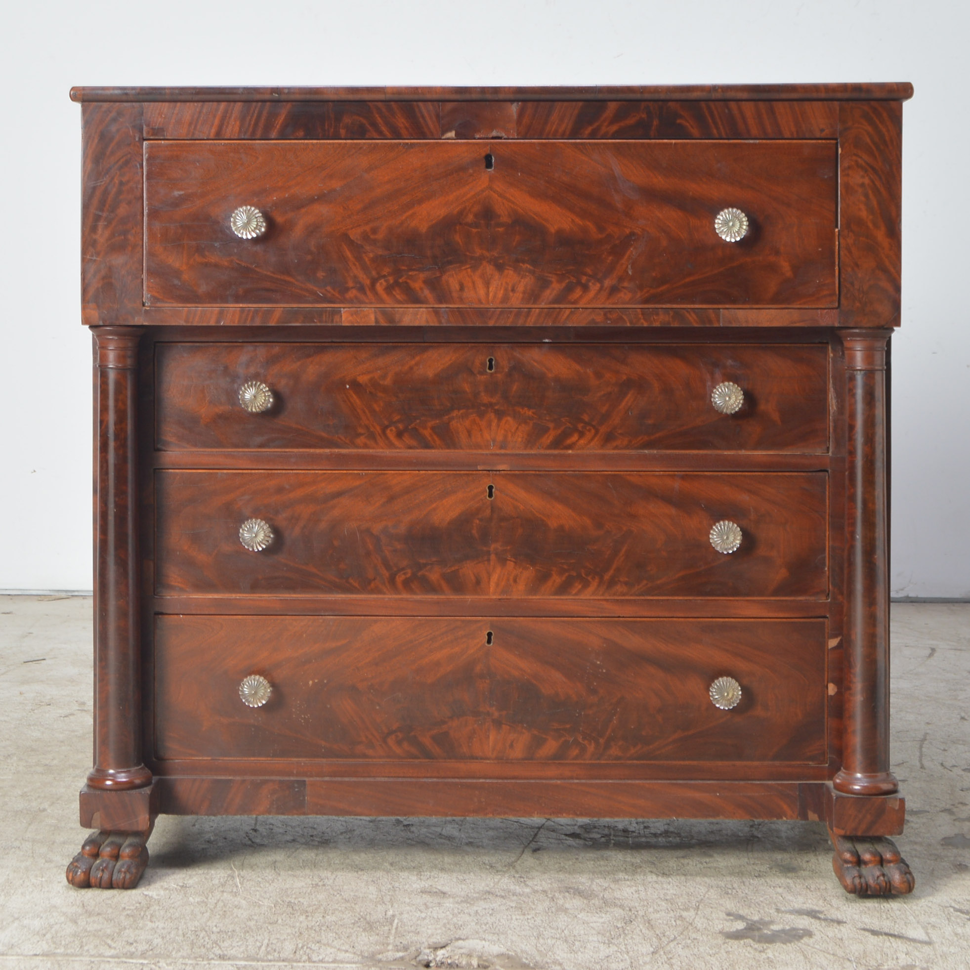 Antique Empire Style Mahogany Chest of Drawers