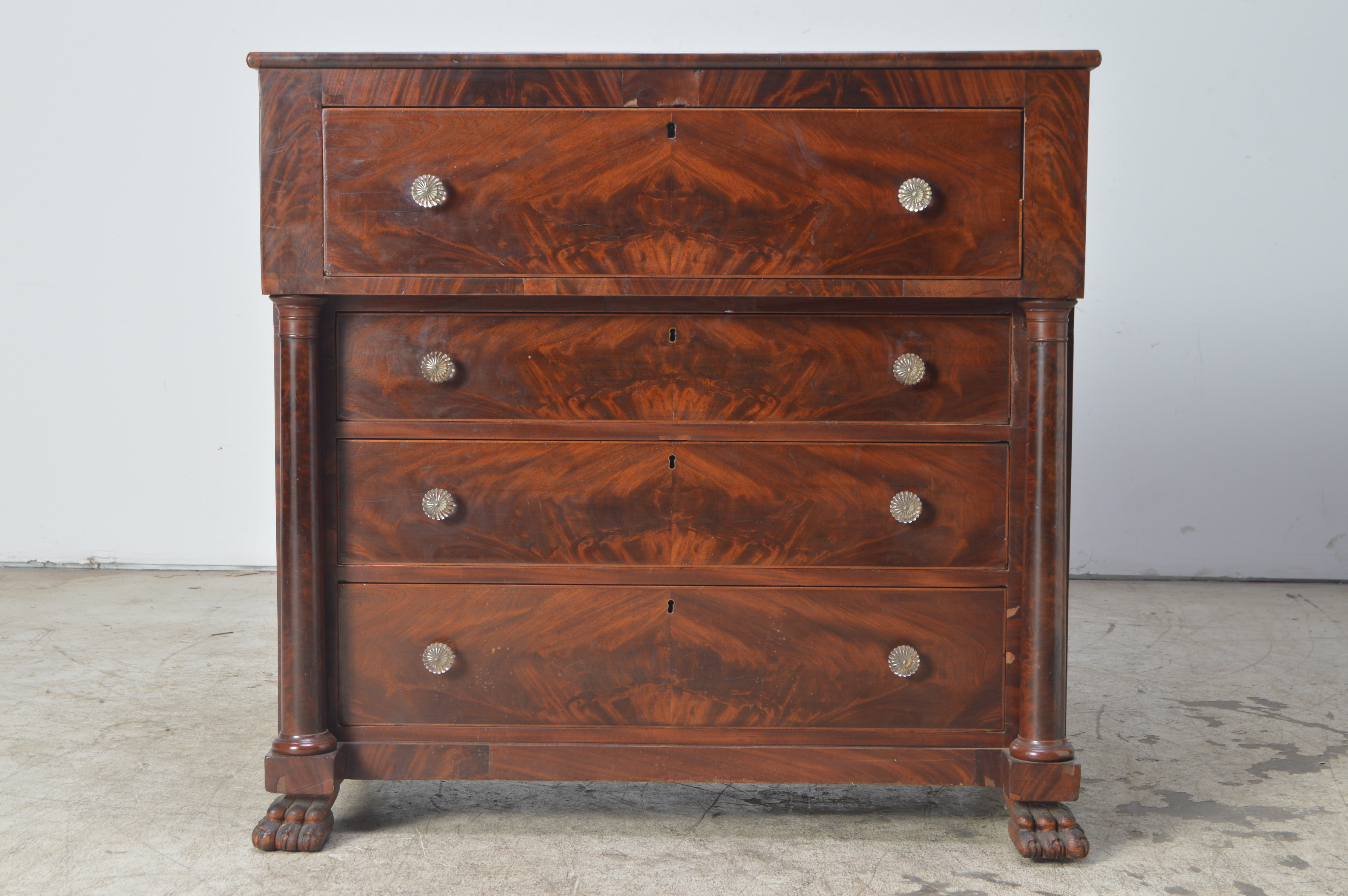 Antique Empire Style Mahogany Chest of Drawers
