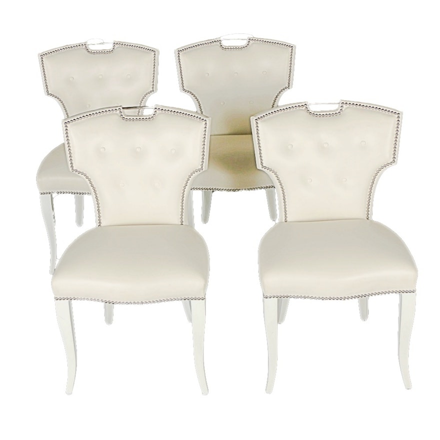 Contemporary Dining Side Chairs in Holly Hunt Leather