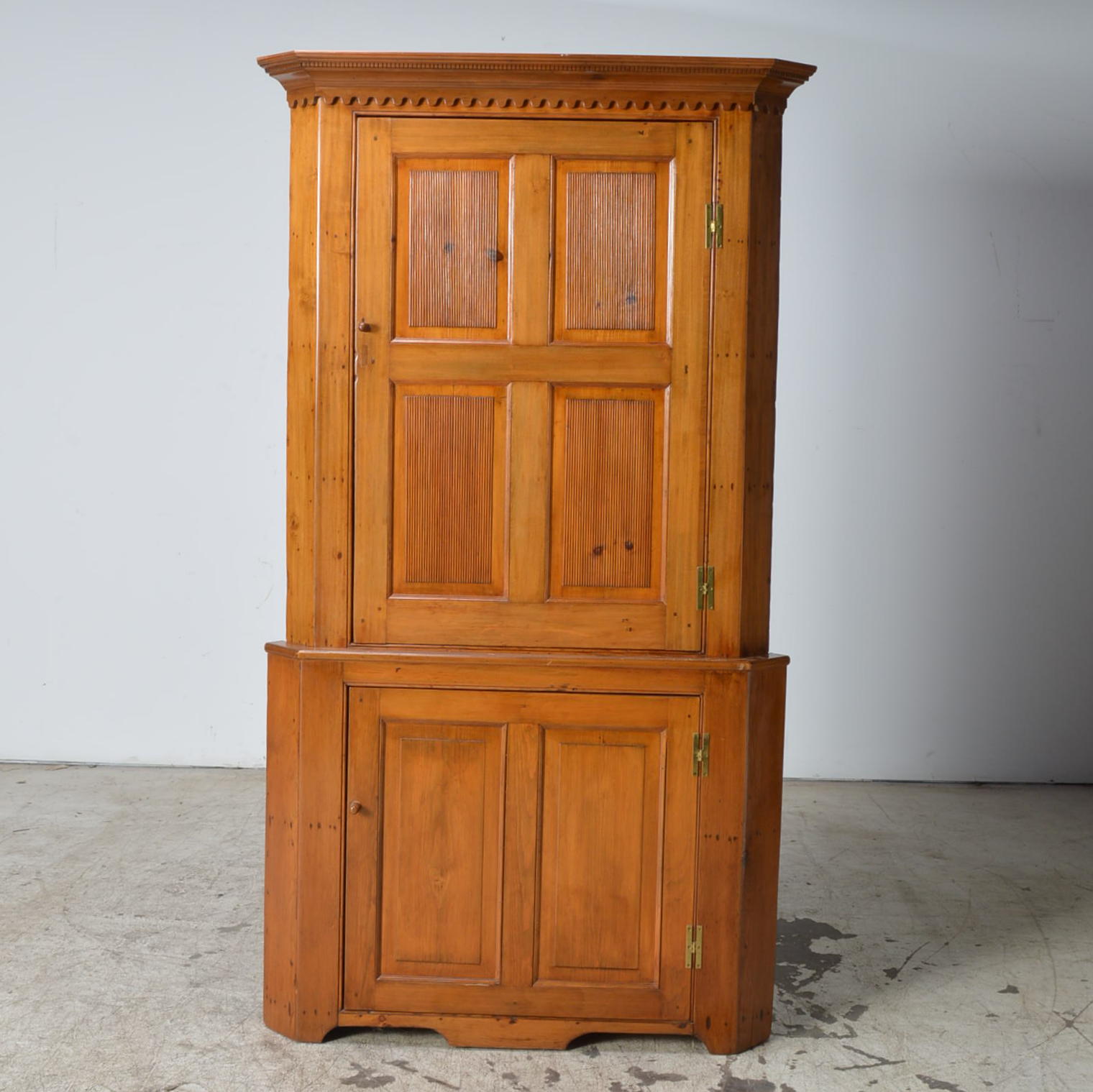 Antique Pine Corner Cabinet