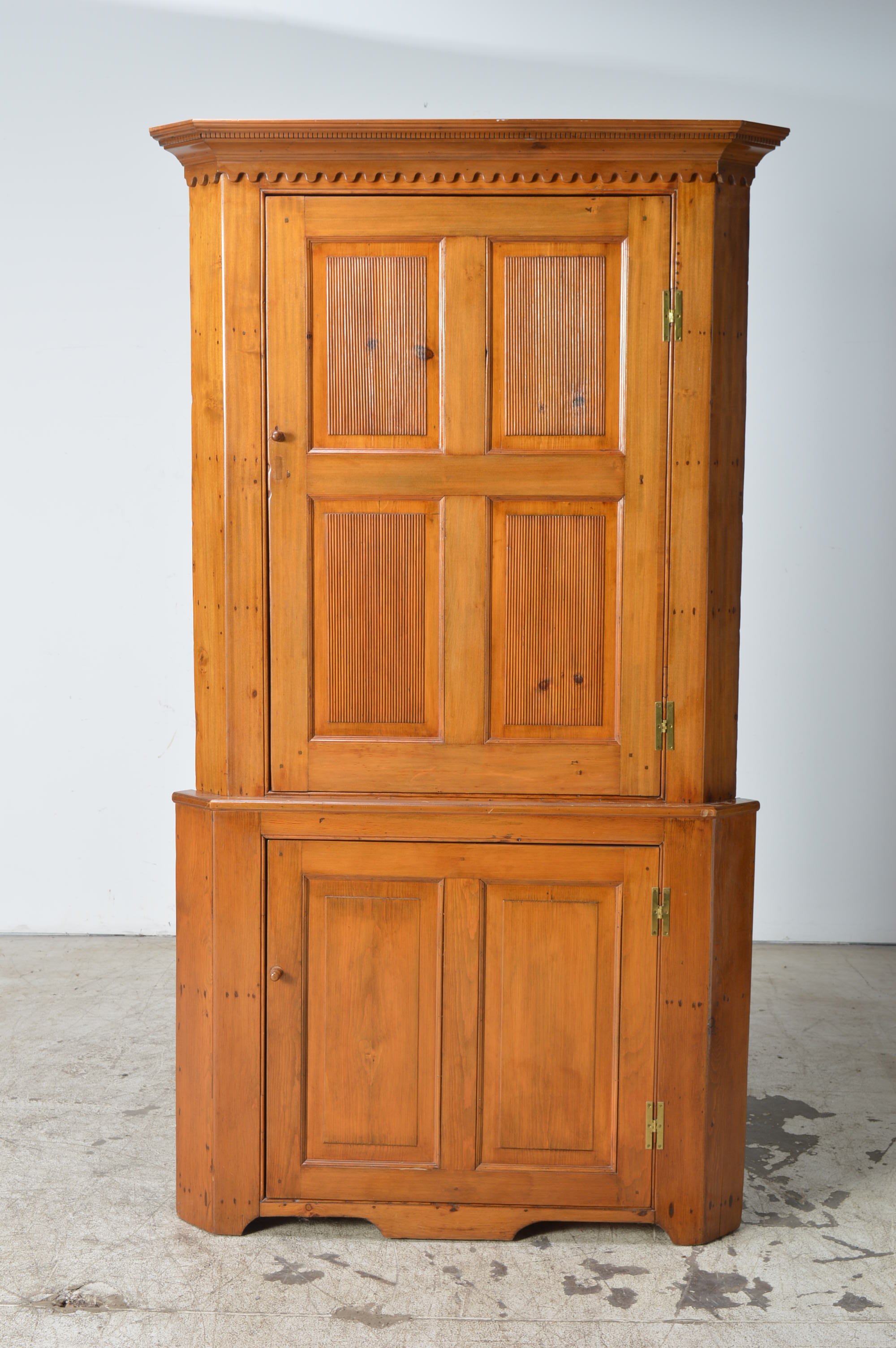 Antique Pine Corner Cabinet
