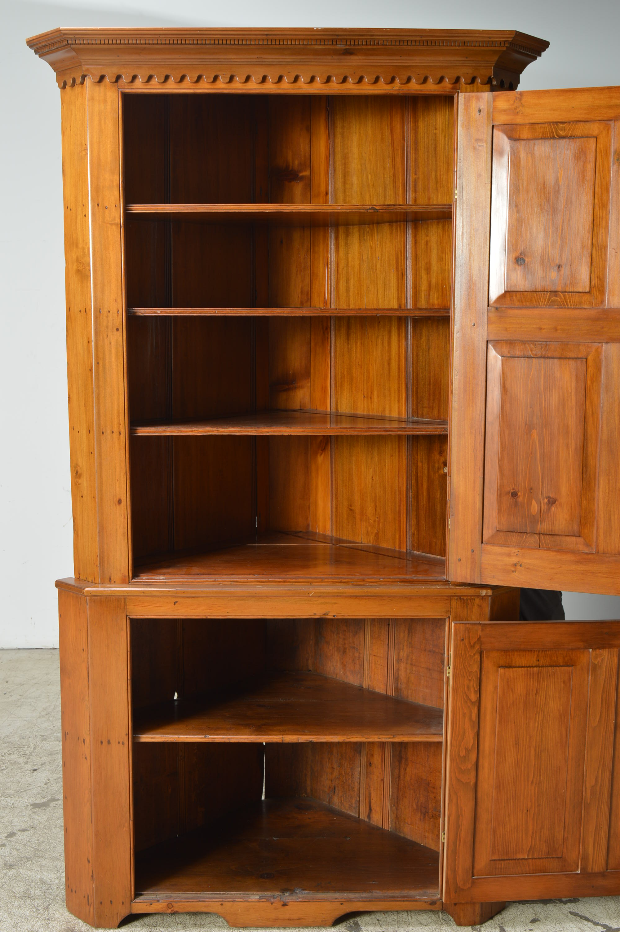 Antique Pine Corner Cabinet