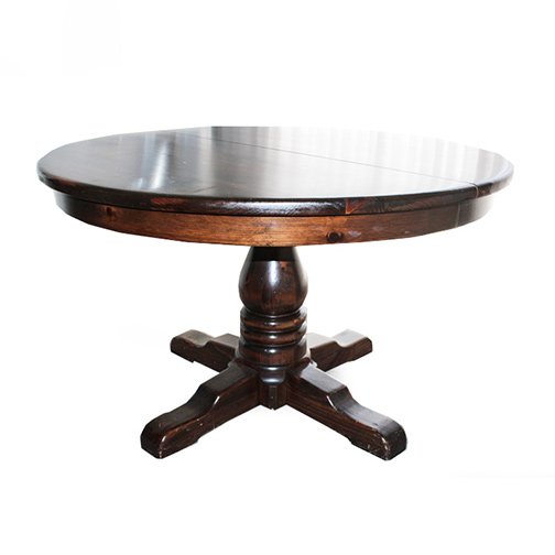 "Old Tavern" Dark Stained Pine Round Kitchen Table by Ethan Allan