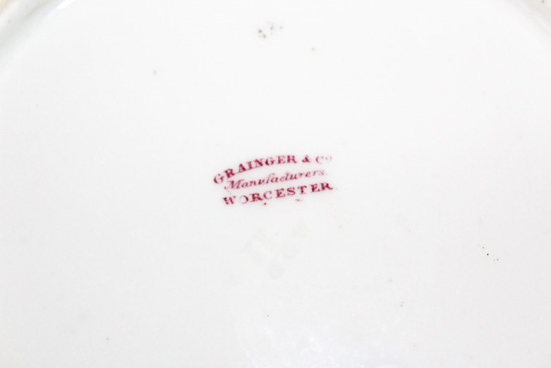 Grainger & Co Antique Porcelain Tea Set with Pink and Gold Motif