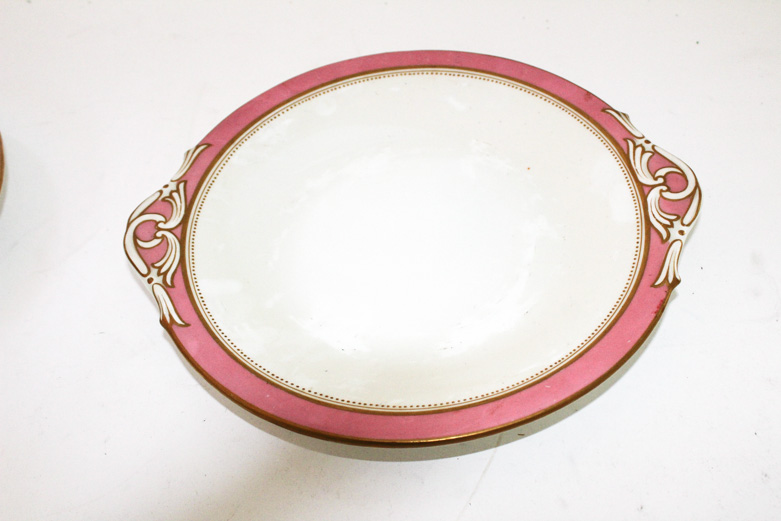 Grainger & Co Antique Porcelain Tea Set with Pink and Gold Motif