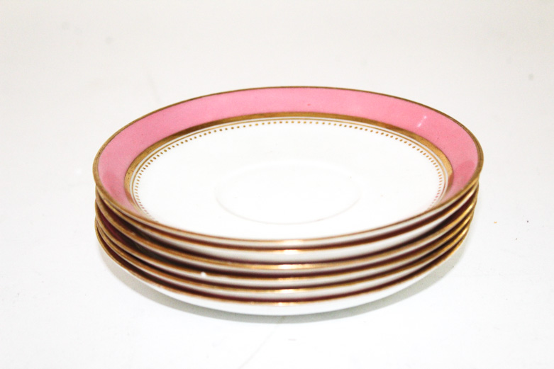 Grainger & Co Antique Porcelain Tea Set with Pink and Gold Motif