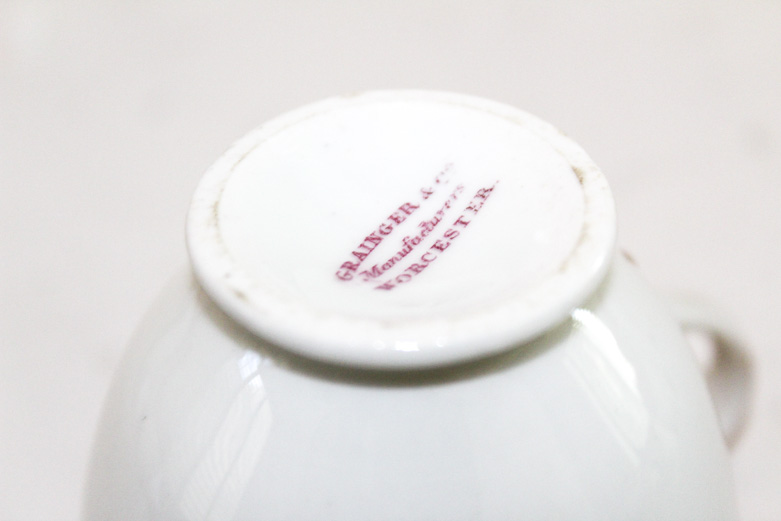 Grainger & Co Antique Porcelain Tea Set with Pink and Gold Motif