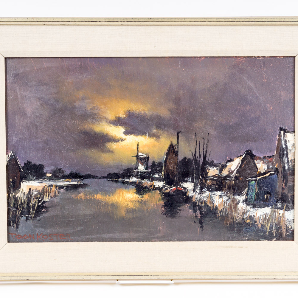 Toon Koster Oil Painting of a River Bank