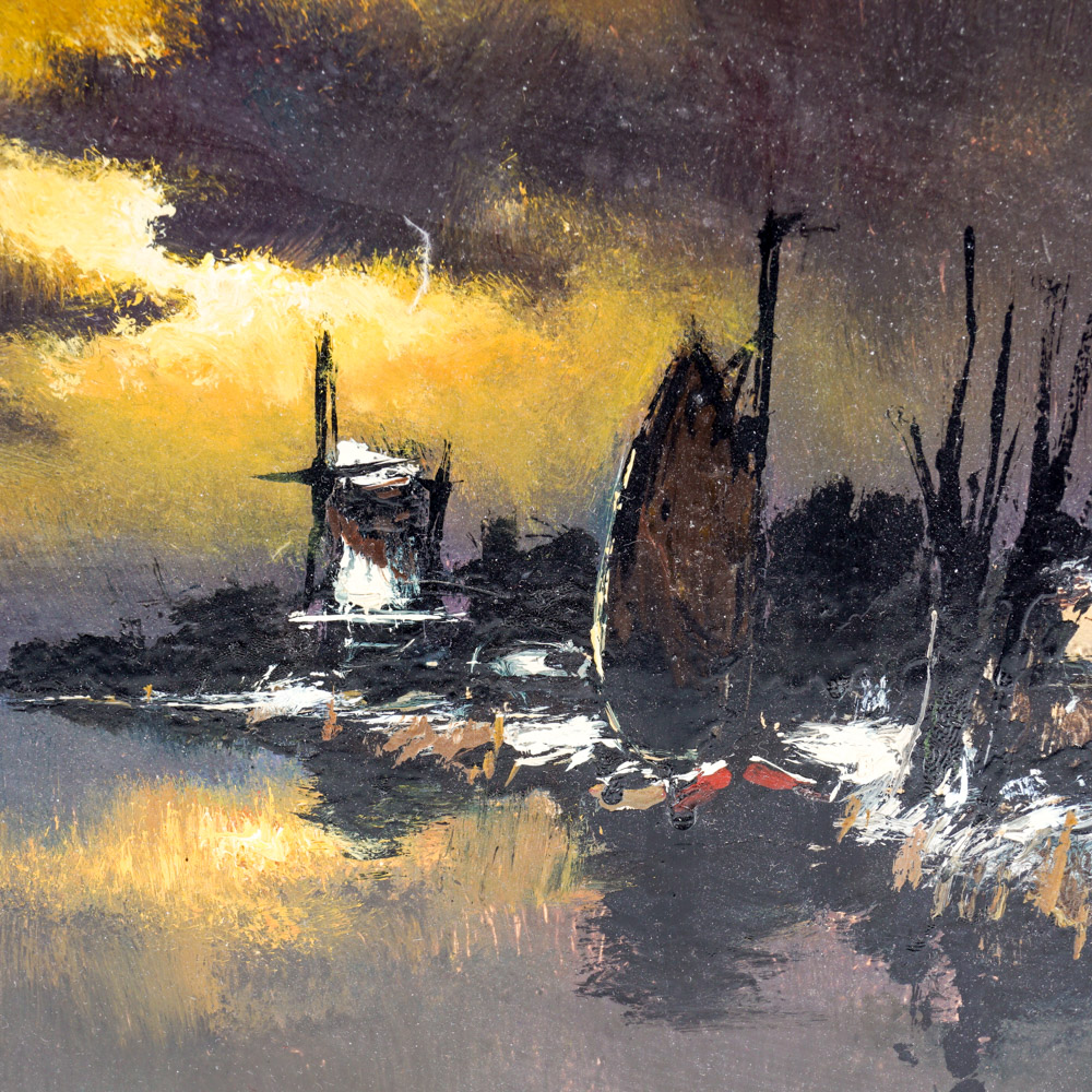 Toon Koster Oil Painting of a River Bank