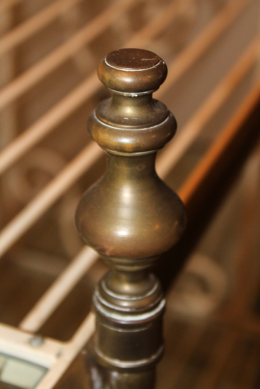 Brass and Glass Shelving Unit with Bottle Rack