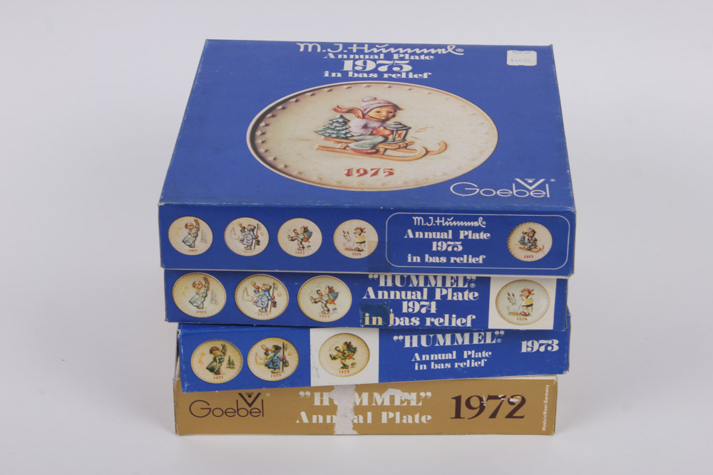 Four Vintage Annual Hummel Plates