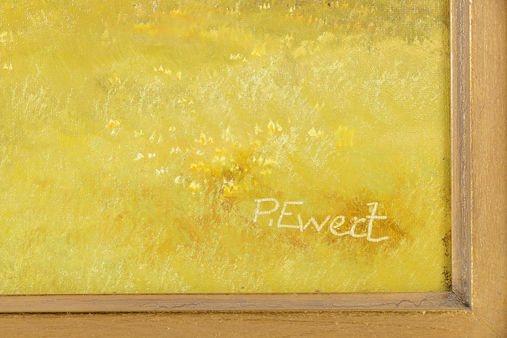 P. Ewert Oil Painting on Canvas of a Mountainous Landscape