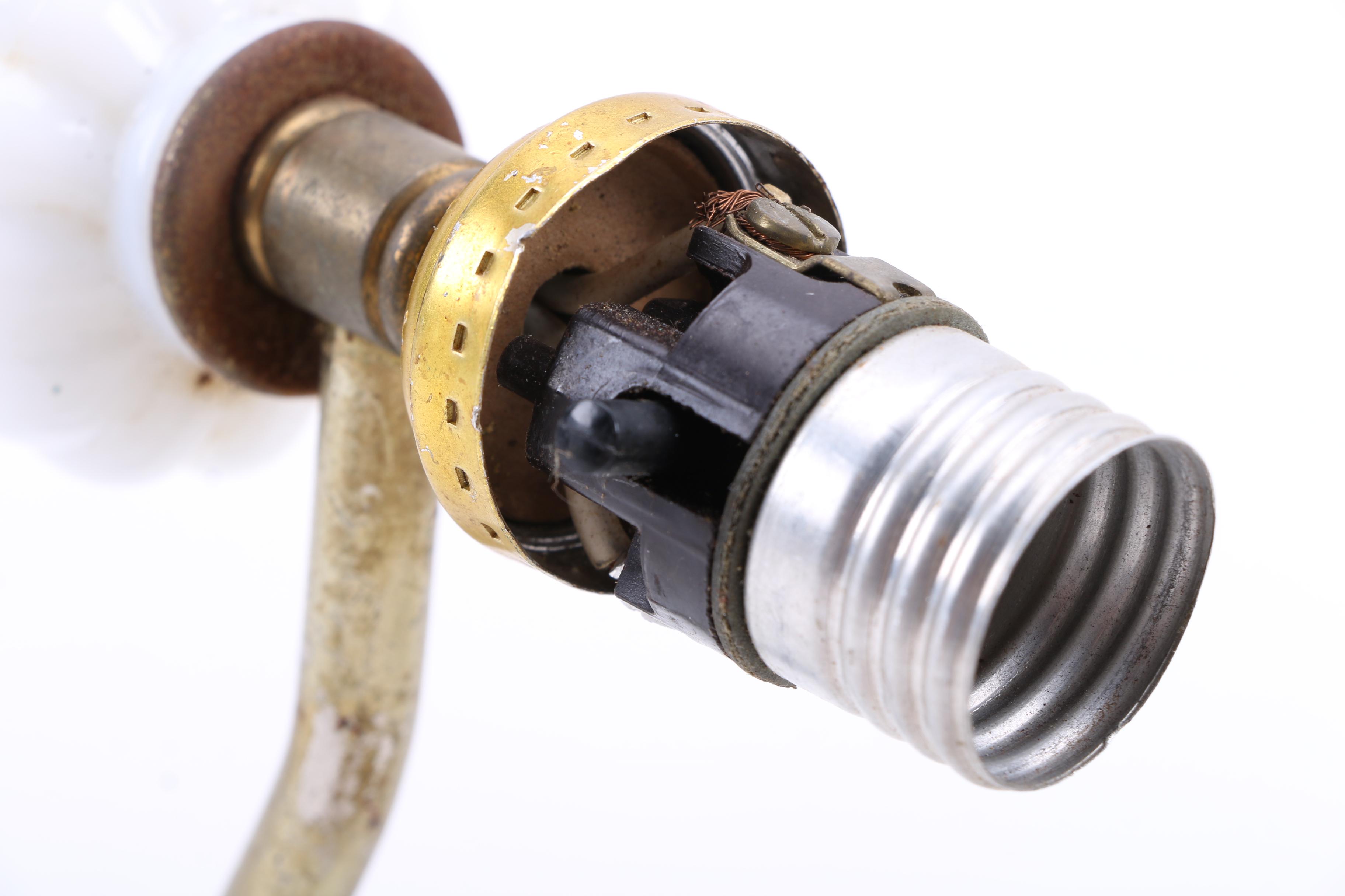 Milk Glass Desk Lamp and Wall Light Pairing