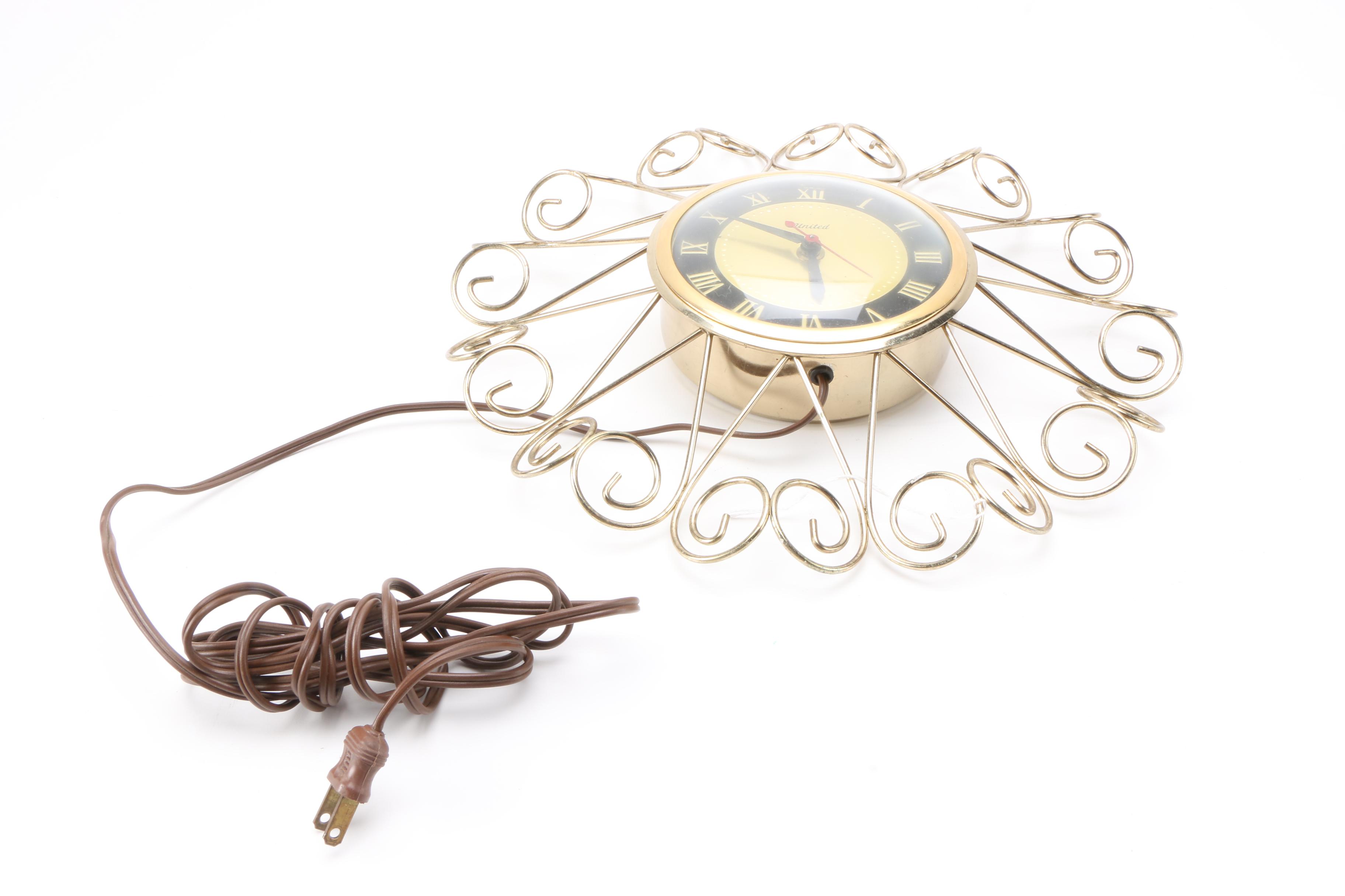 Untited and General Electric Mid Century Wall Clocks