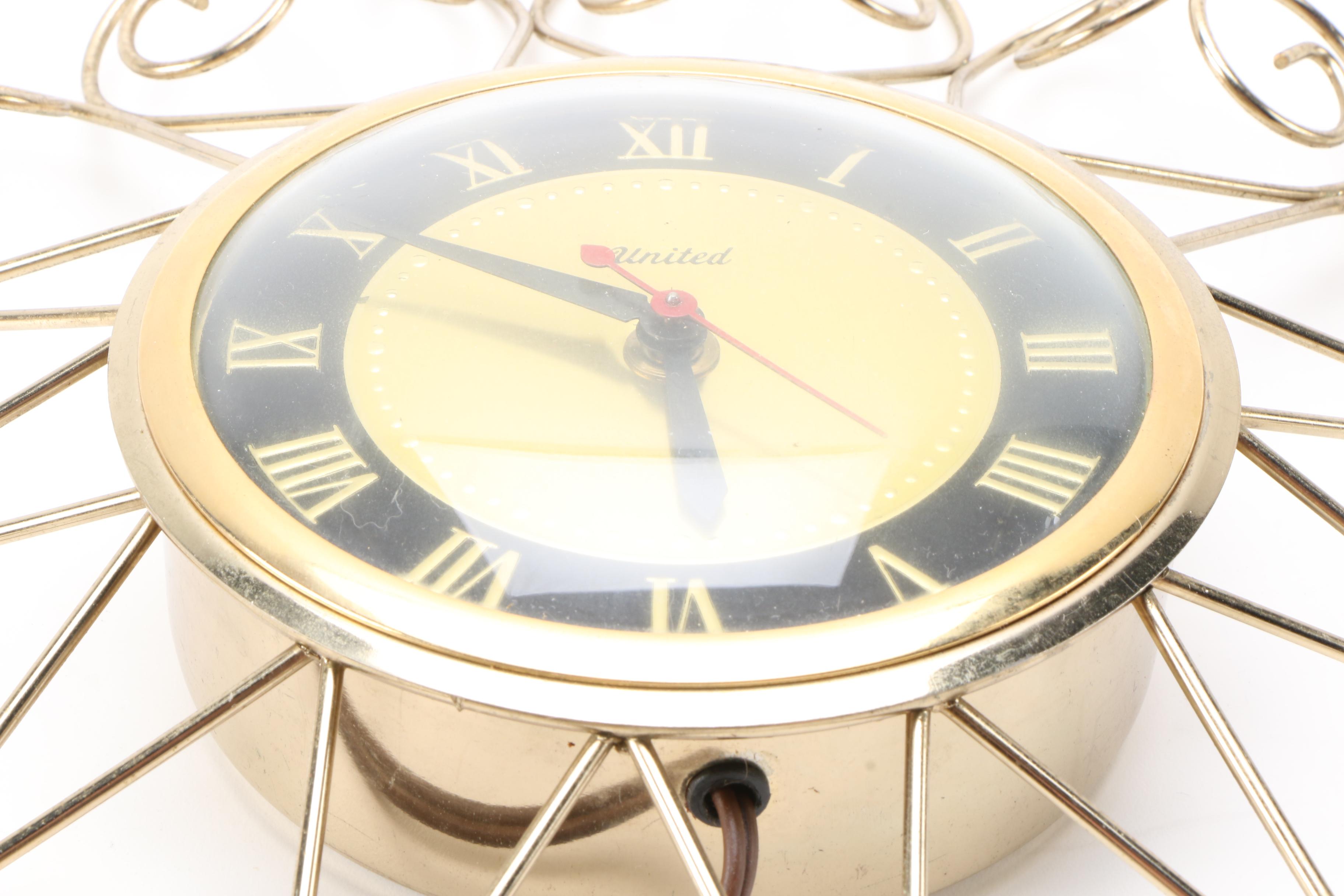 Untited and General Electric Mid Century Wall Clocks