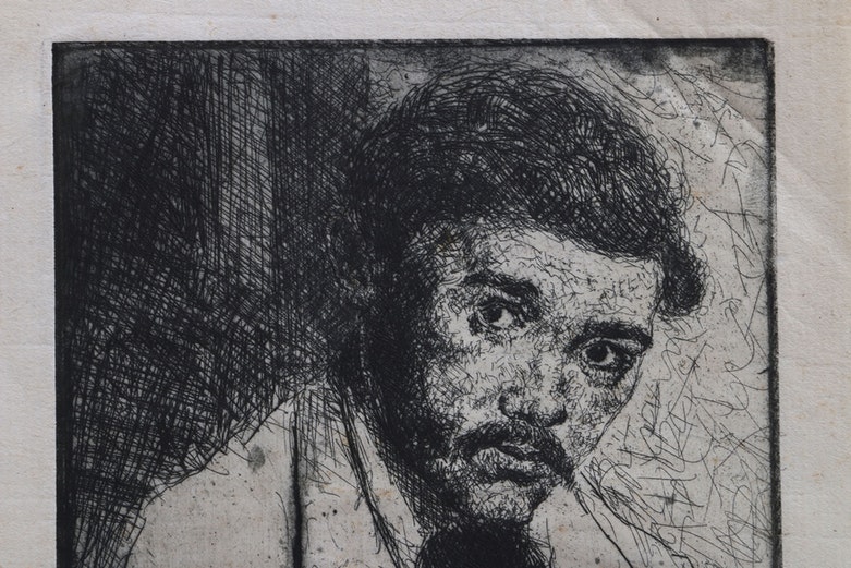 Abraham Walkowitz Signed Original Etching "Self Portrait"