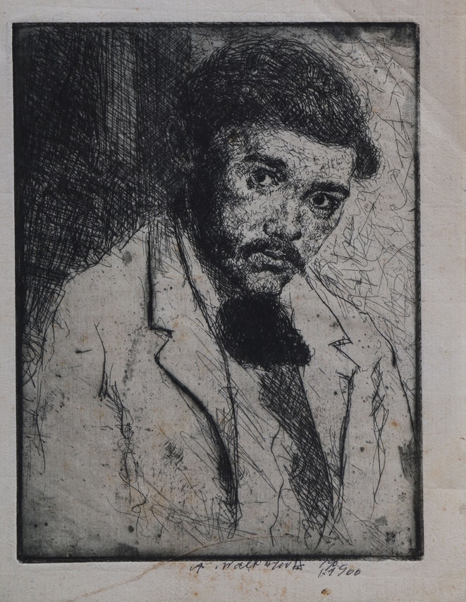 Abraham Walkowitz Signed Original Etching "Self Portrait"