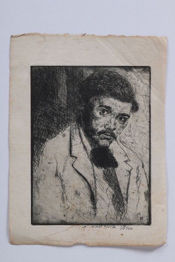 Abraham Walkowitz Signed Original Etching "Self Portrait"