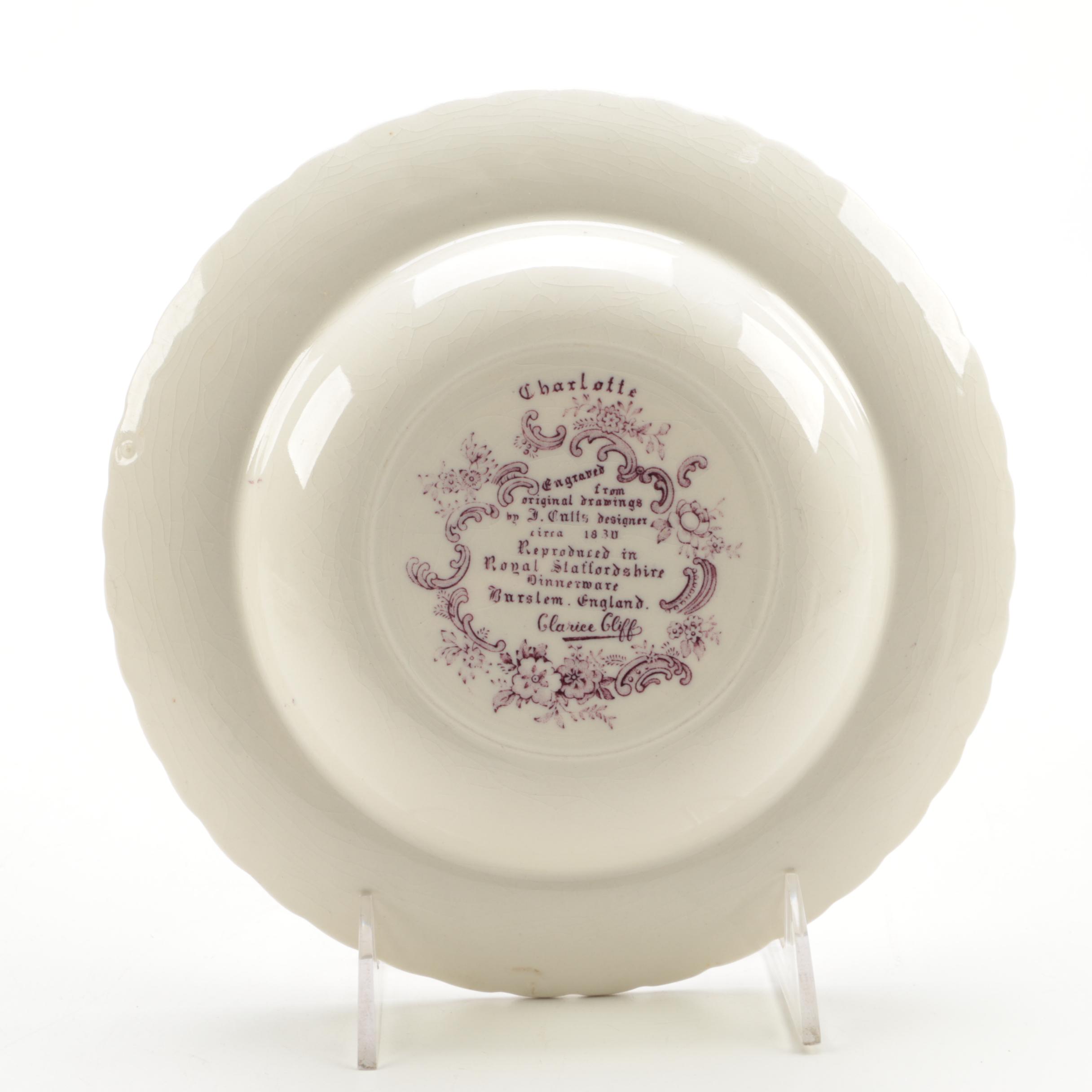 Royal Staffordshire Clarice Cliff "Charlotte" China
