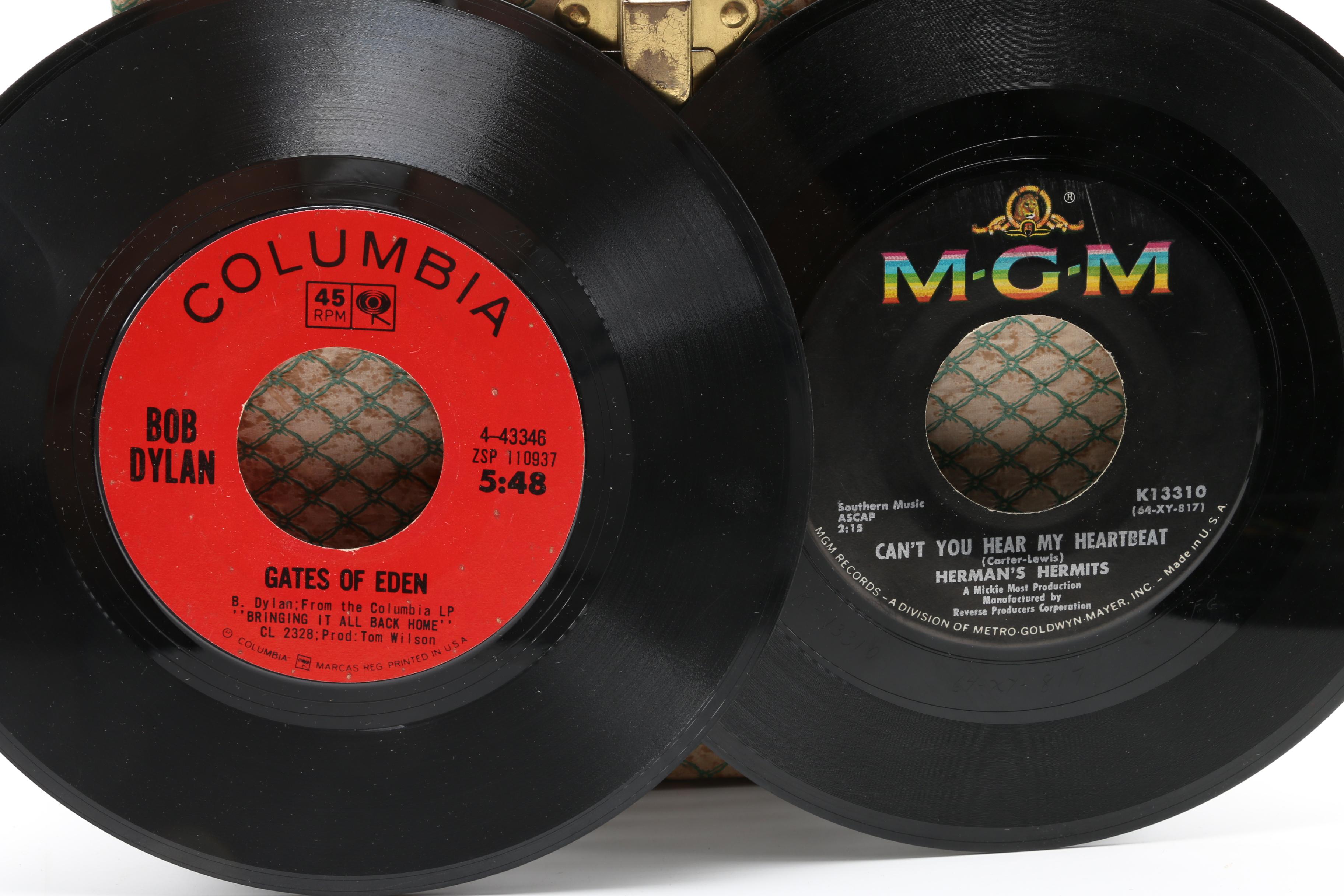 Bob Dylan, Byrds, Other Rock/Pop 45 rpm Singles and Vintage Case