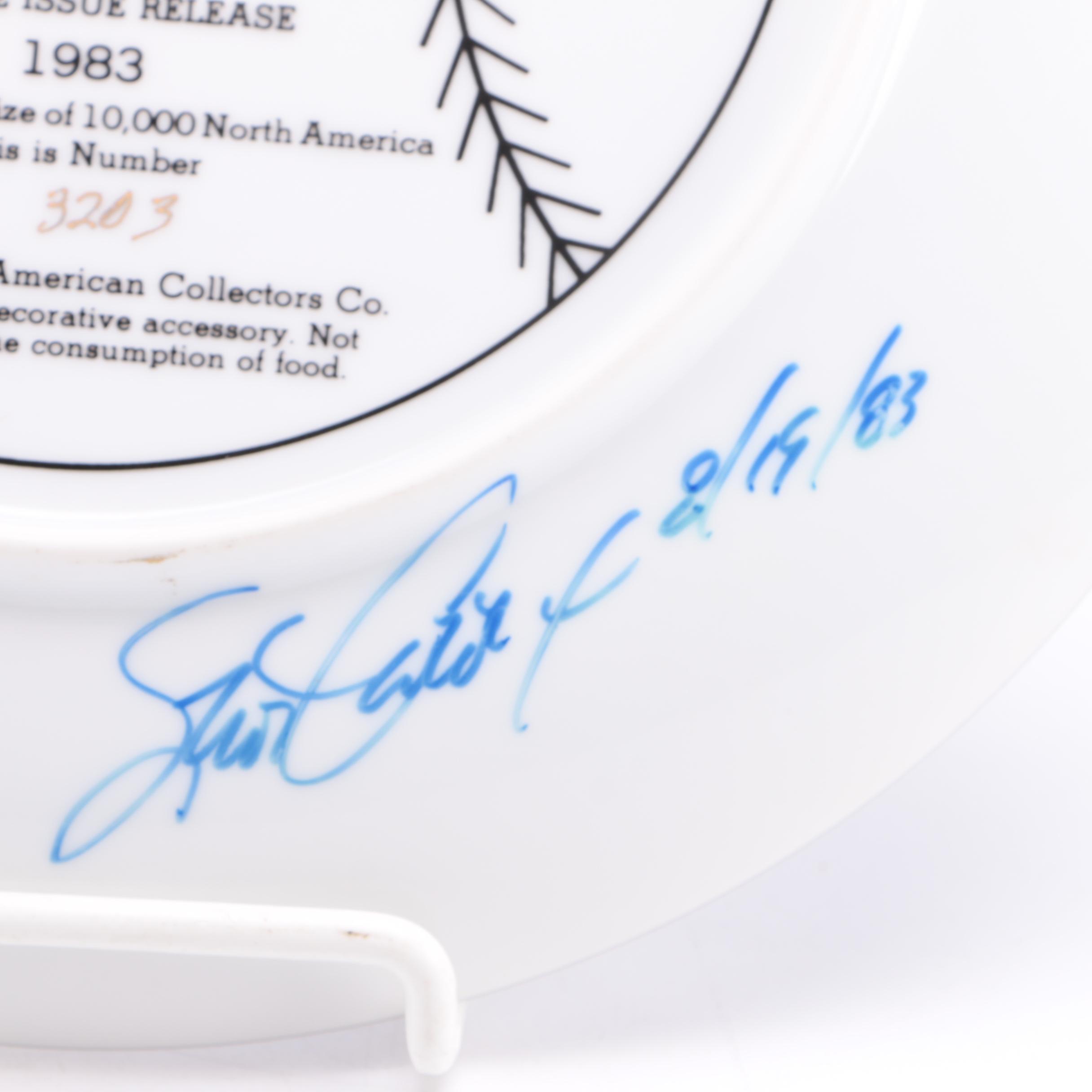 1983 Signed Limited Edition Steve Garvey Decorative Plate