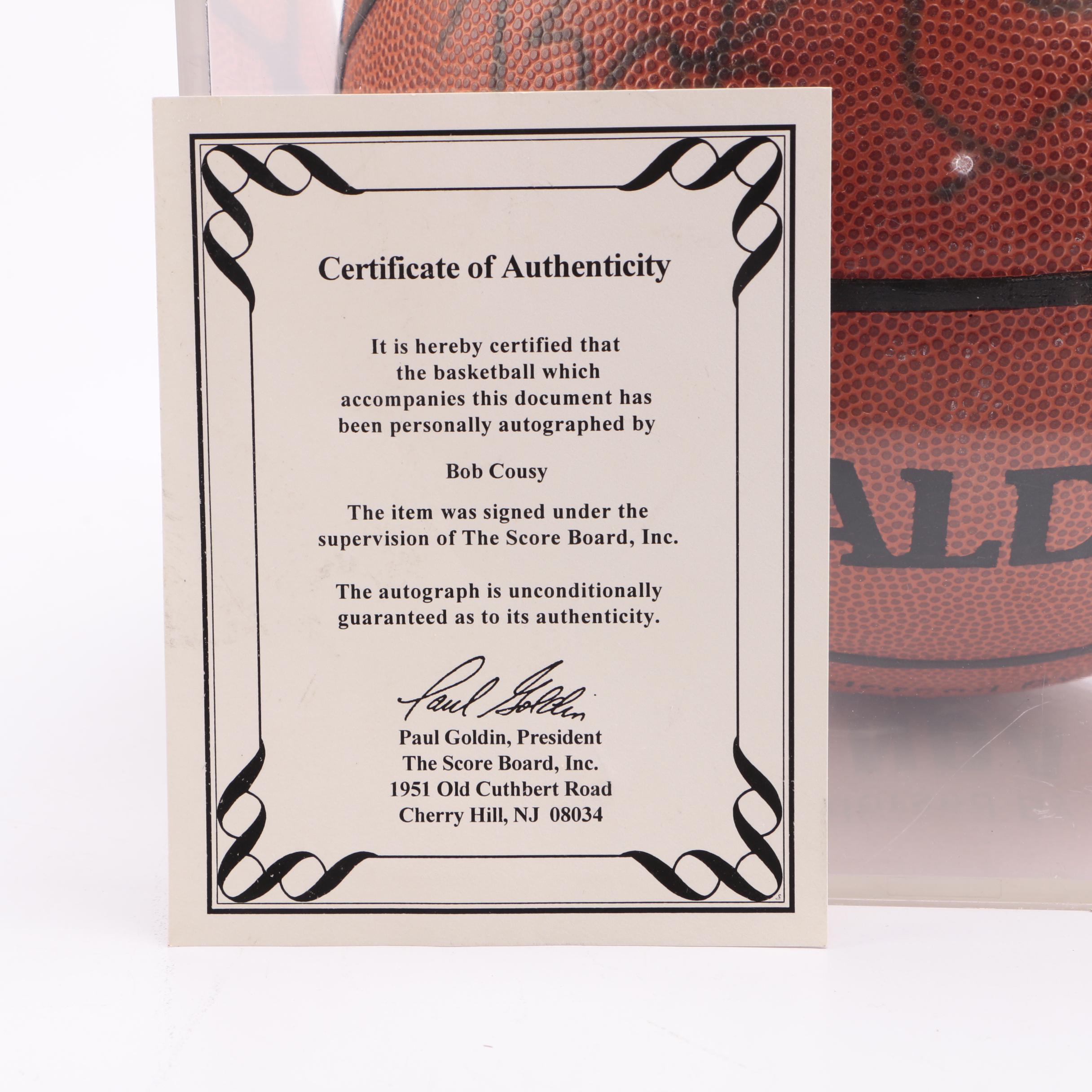 Bob Cousy Signed Basketball