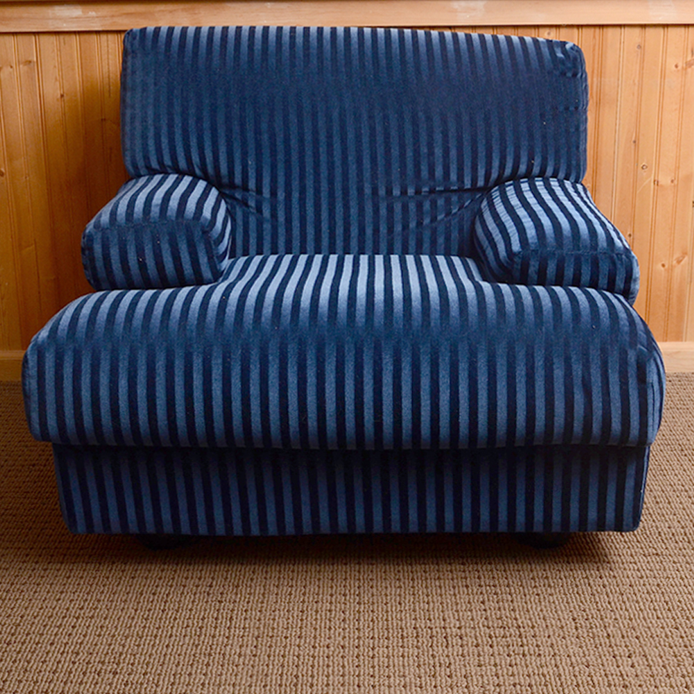 Blue Stripe Sofa and Chair by Cassina