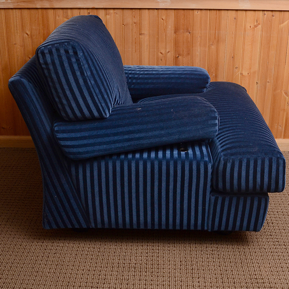 Blue Stripe Sofa and Chair by Cassina