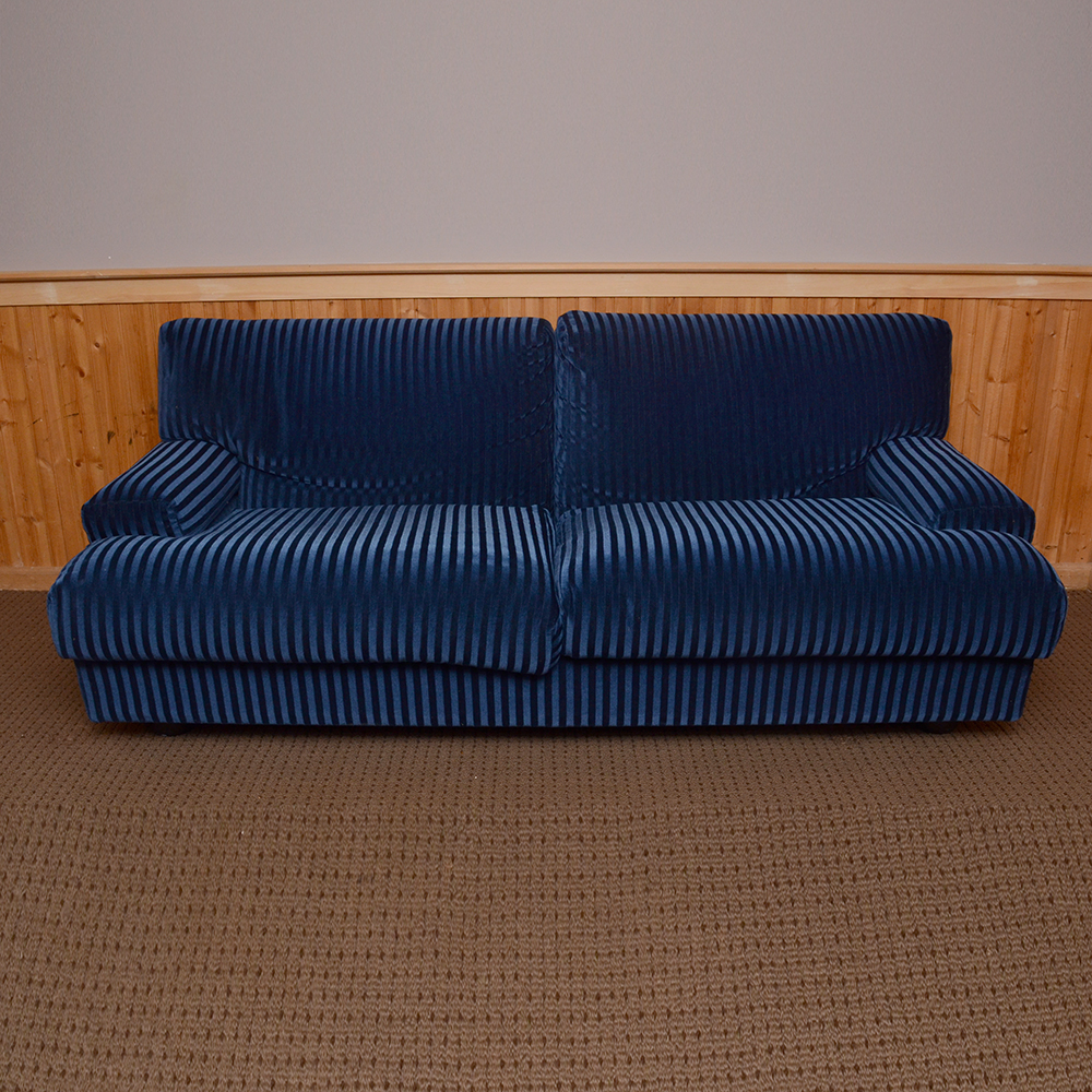 Blue Stripe Sofa and Chair by Cassina