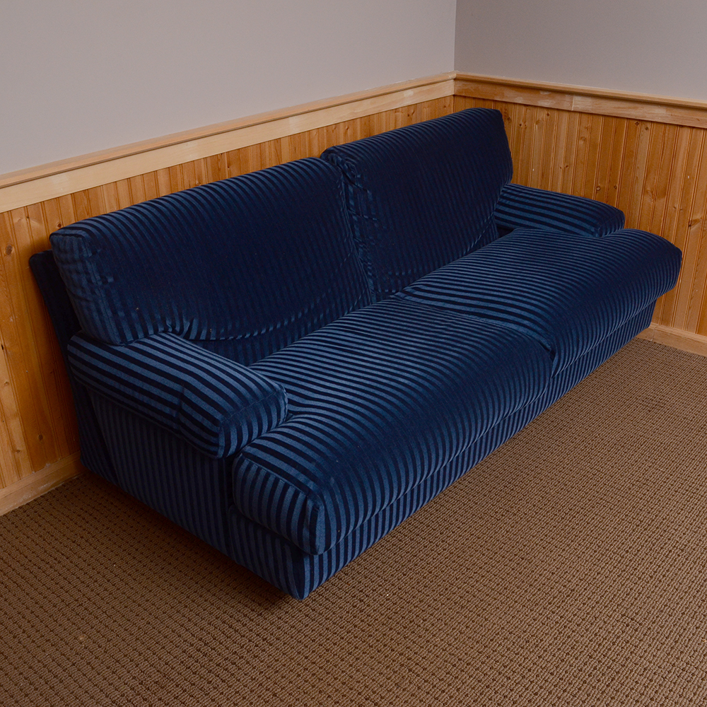 Blue Stripe Sofa and Chair by Cassina
