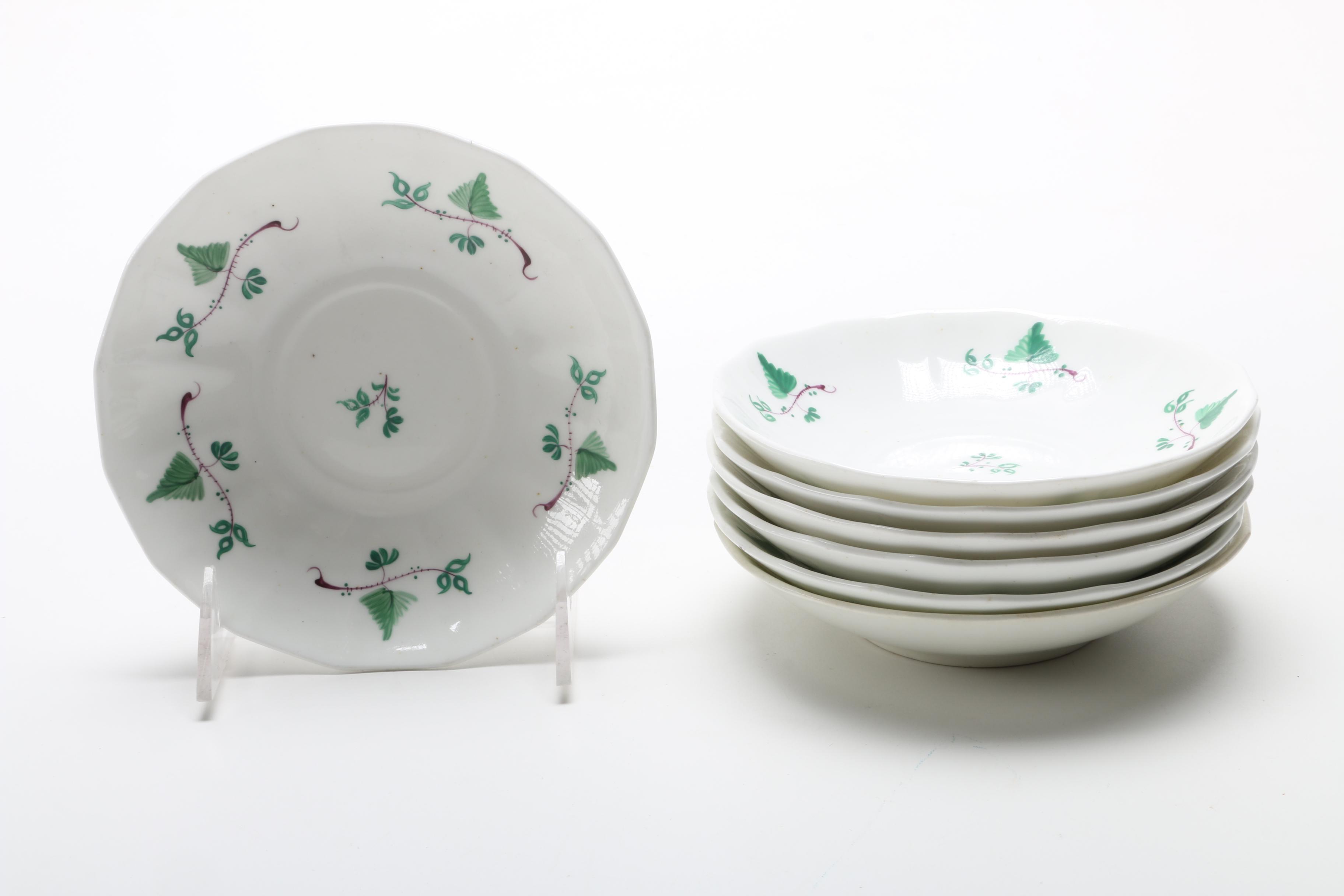 Antique English Hand Painted Porcelain Teacup and Tea Bowls