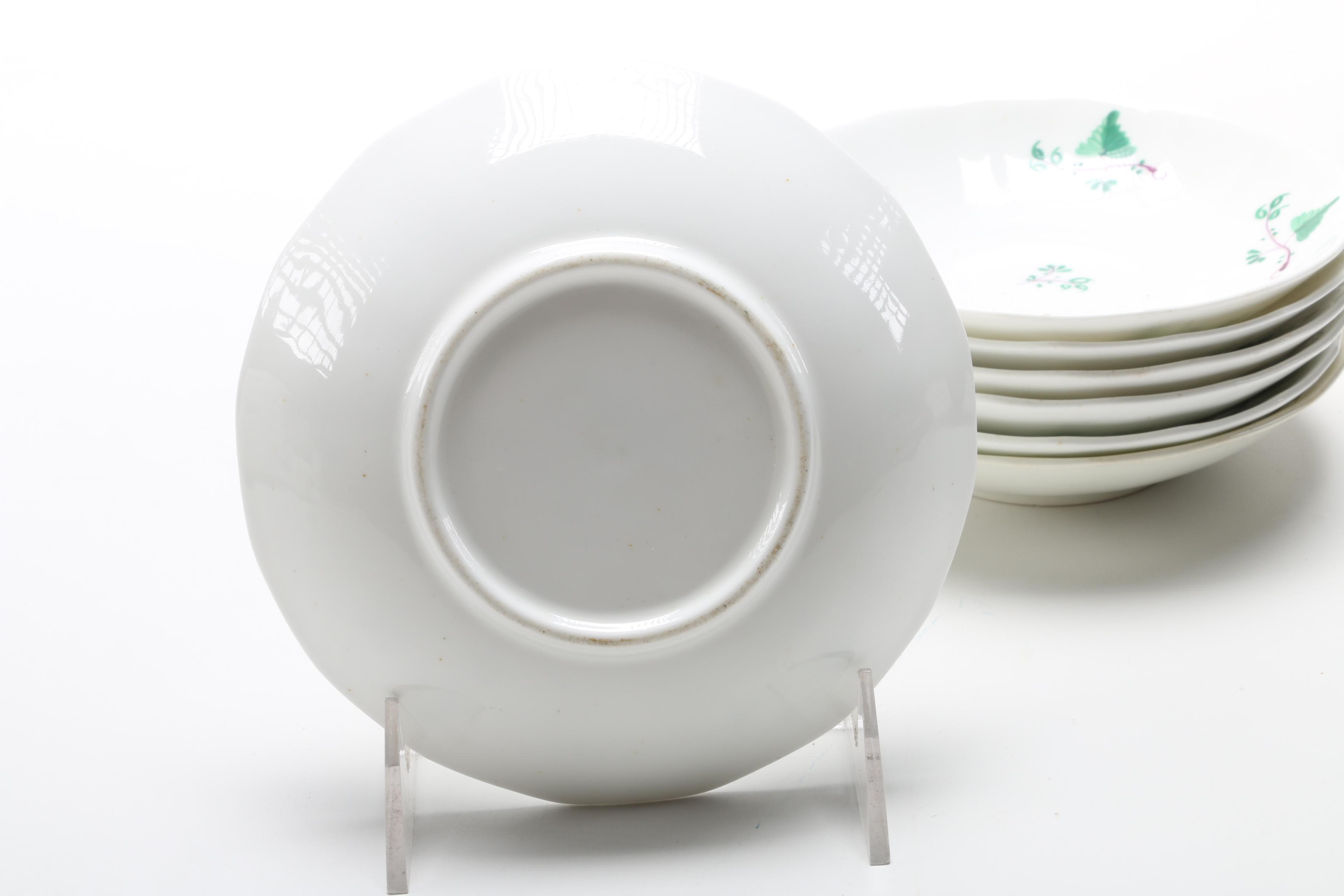 Antique English Hand Painted Porcelain Teacup and Tea Bowls