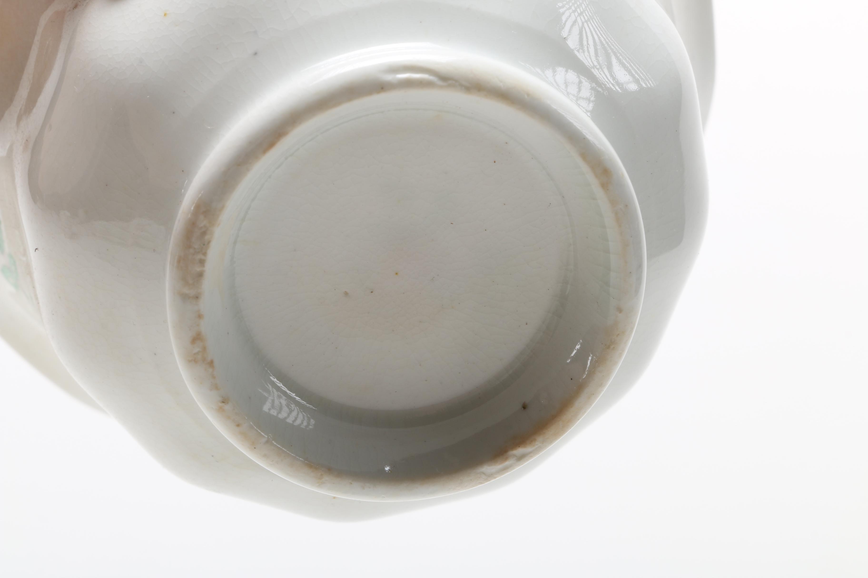 Antique English Hand Painted Porcelain Teacup and Tea Bowls