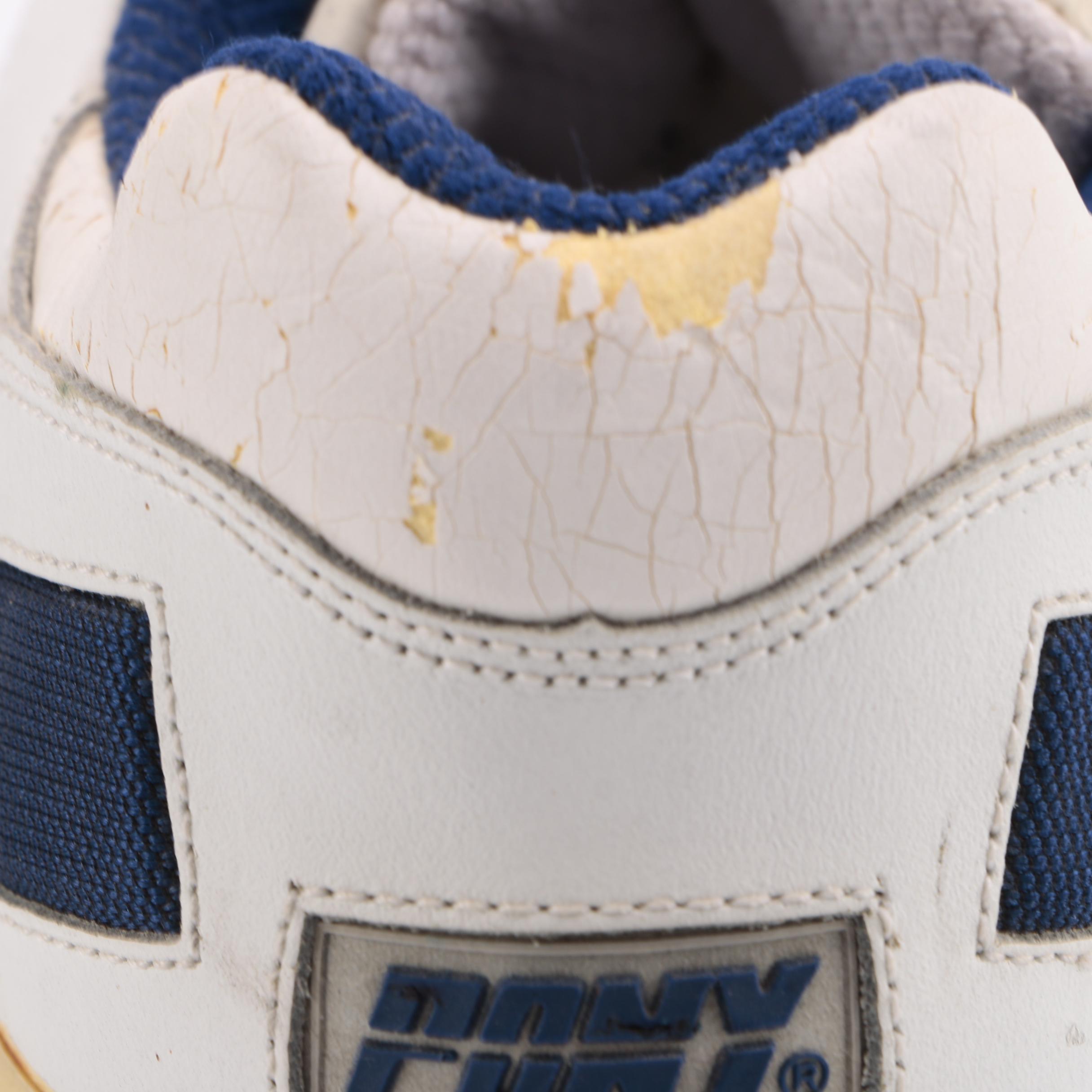 Mark Eaton and Byron Scott Signed Sneaker With Lakers Ticket Stubs