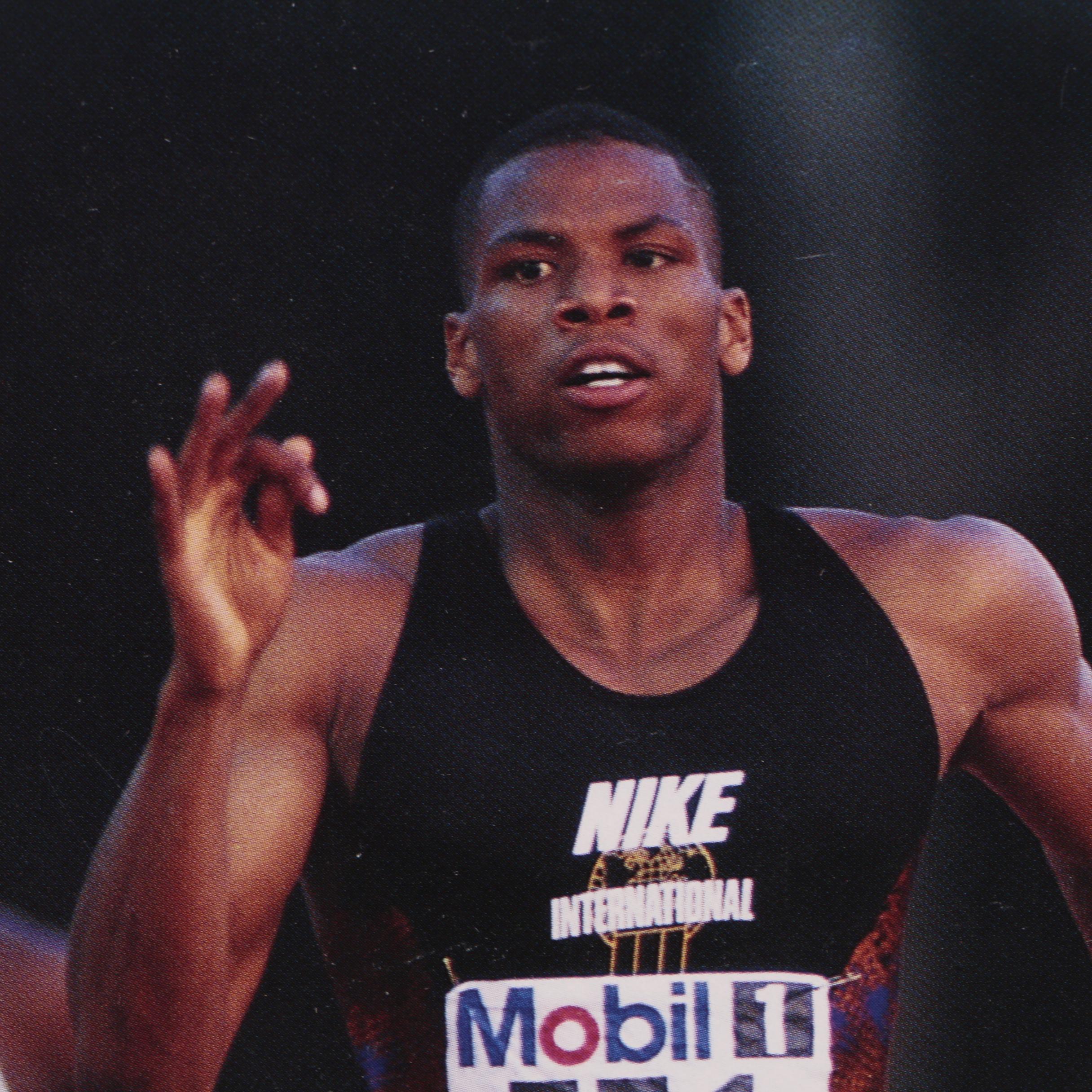 Quincy Watts Signed Photos and Nike Pegasus Shoes